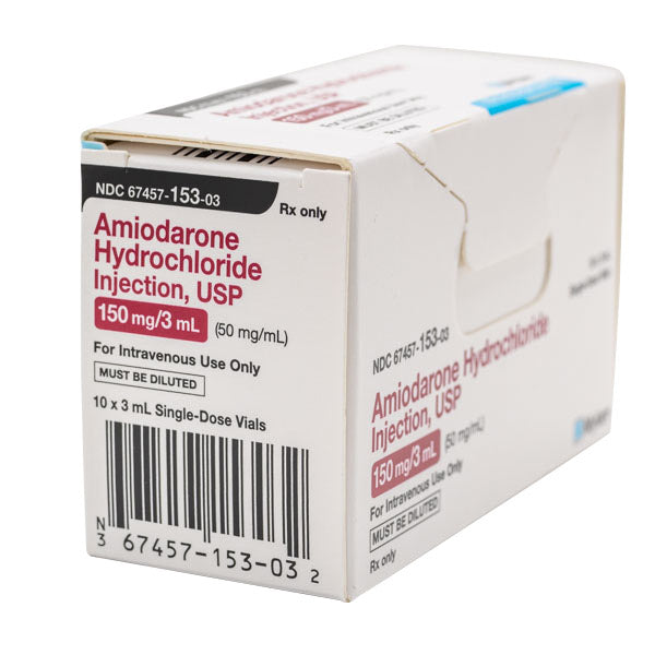 Amiodarone Hcl 50 Mg / Ml Injection SDV 3 Ml, 25/Package Non-Returnable Sterile