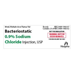 Sodium Chloride Bact, Vl Mdv 0.9% 30Ml (25/Pk) Non-Returnable Sterile