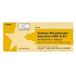 Sodium Bicarbonate, Preservative Free 8.4%, 1 Meq / Ml Injection Prefilled Syringe 50 Ml