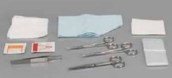 Laceration Tray Gauze/Drape 4" Fenestration Poly Backed, 20 EA/CS