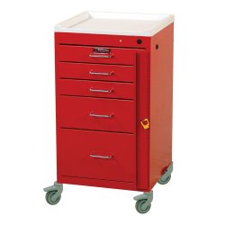 Cart, Emerg 5 Drwr Mini-Line Red D/S