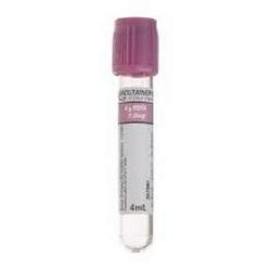 Tube, Bld Col K2Edta Lav 4Ml Plas Vacutainer (100/BX)