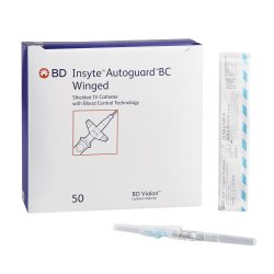 Insyte Autoguard Bc Shielded Winged Iv Catheter, Blue, 22G X 1" (50/BX)