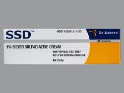 Silver Sulfadiazine Cream 1% Tube 25gm/Tube Non Returnable