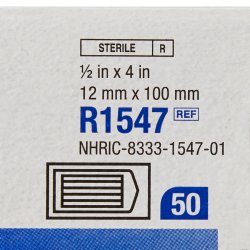 Steri-Strip Skin Closure Strip Non-Woven Rayon Backed 1/2X4" White Adherent Sterile 50/BX