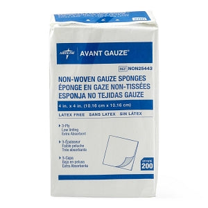 Gauze Nonsterile Nonwoven 3-Ply Sponges, 4" x 4" (200EA/BG)