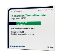 KETOROLAC TROMETHAMINE, SDV 60MG/2ML 25/BX Non-Returnable Sterile