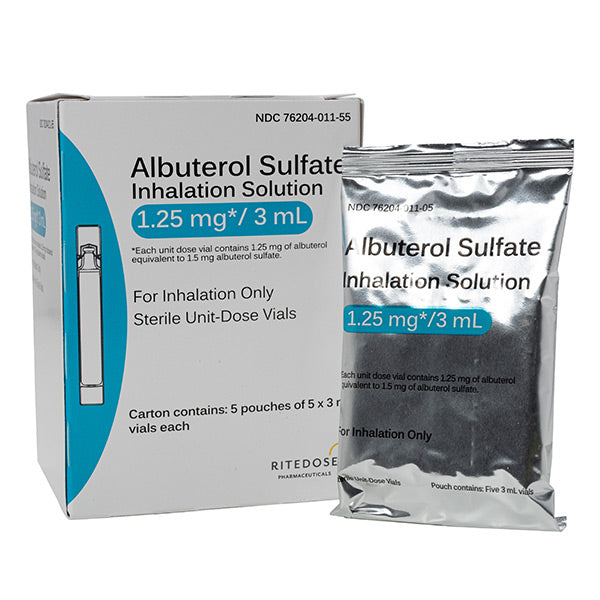 Albuterol Inh Sol 1.25Mg/3Ml 25/BX Non-Returnable Sterile