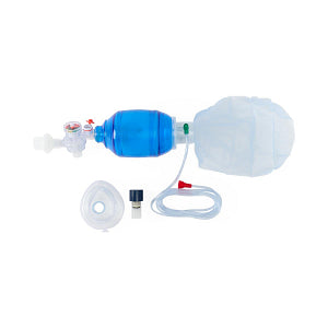 Pediatric Manual Resuscitator with Bag Reservoir, Filter, PEEP Valve, Manometer and 7' Oxygen Tubing