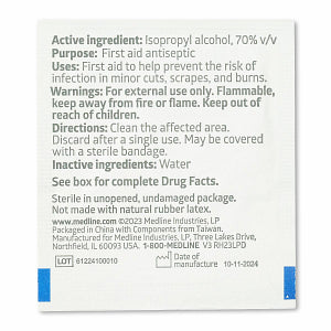 2-Ply Alcohol Prep Pads, Sterile, Size L, 1-3/4" X 3", 100 Each /BX