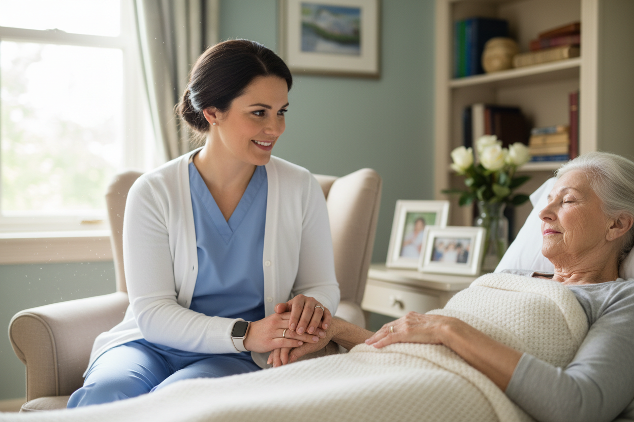 hospice patient and nurse